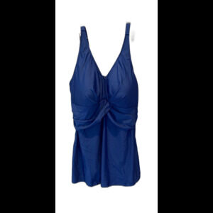 Perona One Piece Swimsuit Modest Plus Size 2X Navy Blue Flattering Long Skirt
